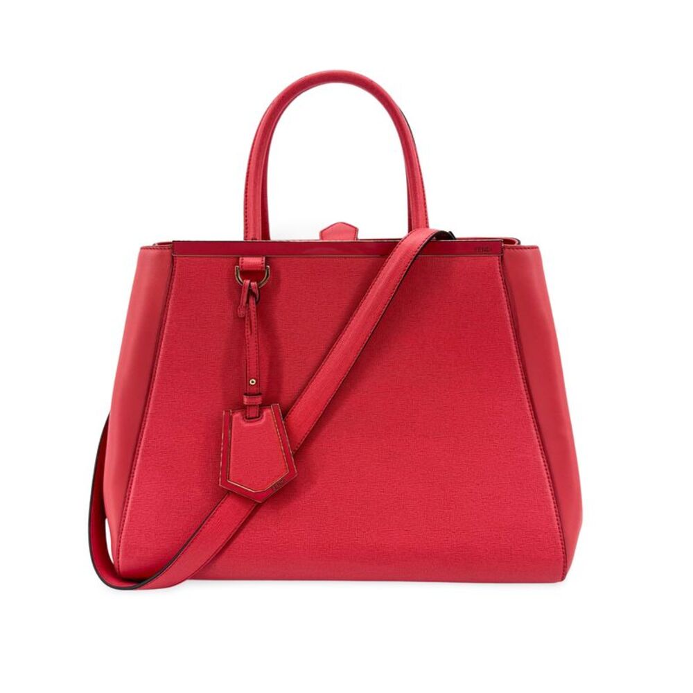 Fendi 2Jours Leather Red Leather Handbag